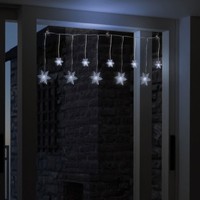 Schneeflocke Lichterkette Lichtervorhang Beleuchtung 10 Leds Batterie Kaltweiß