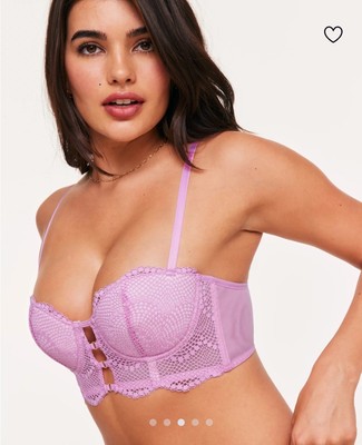 Adored By Adore Me The Morgan Push Up Bra Bright Pink Lace Underwire 36D NWT