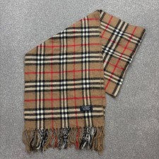 Burberry London Scarf 60x13 Inches Beige Nova 100 Lambswool Made England