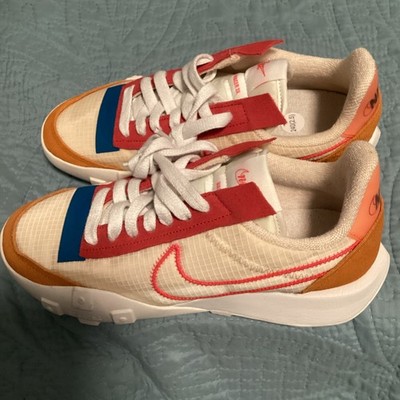 Nike Waffle Racer 2X Monarch Women's Athletic Sneakers Suede Brown White Red