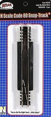 Atlas Code 80 Rerailer (3) - N Scale Nickel Silver Model Train Track - #2532