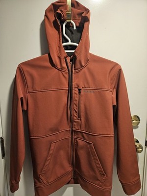 Simms Men's Rogue Hoody Size Small Rust Full-Zip Fleece-Lined Jacket