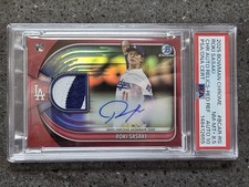 2025 Bowman Chrome Roki Sasaki Autograph Relic Red /5 PSA 8.5 Auto 10 Rookie RPA