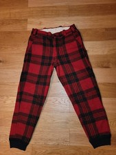 Vtg Woolrich Pants Men 32x30 Red Black Plaid Hunting Heavy Thick Wool