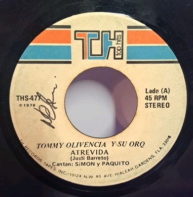 Tommy Olivencia Atrevida, Que Feo El Pichon 45 RPM Vinyl 1978 Top Hits