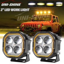 2x 2 Led Work Light Spot Cube Ditch Pods White Driving Fog Lamp Offroad Atv Utv