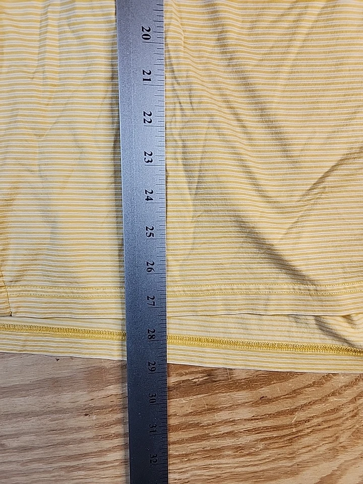 Polo de golf Fairway & Greene Timmaron con logotipo amarillo a rayas de algodón suave para hombre XL Foto 4 de 4