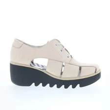 Fly London Bogi BOGI466FLY-001 Womens Beige Oxfords & Lace Ups Casual Shoes