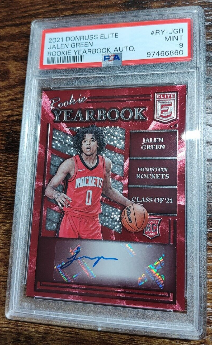 2021 Donruss Elite Jalen Green Yearbook RC Auto PSA 9 POP 10 NONE HIGHER ROOKIE!