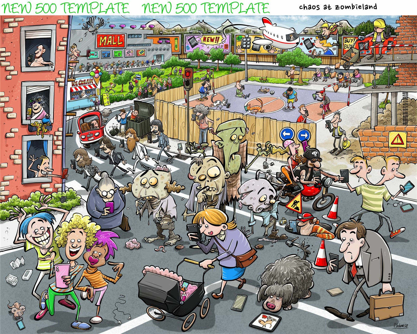 Chaos at Zombieland 500 Piece Jigsaw Puzzle - Chaos no. 22