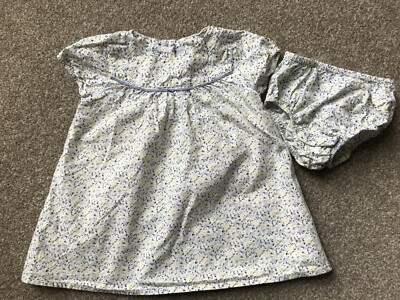 The Little White Company Mädchen Blumen Sommerkleid passendes Höschen 6-9 Monate