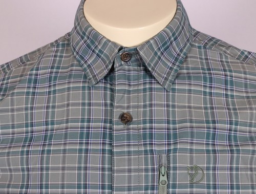Fjällräven Herren Medium Kurzarm Hemd - Grün Blau Weiß Multi Kariert - Bild 4 von 11