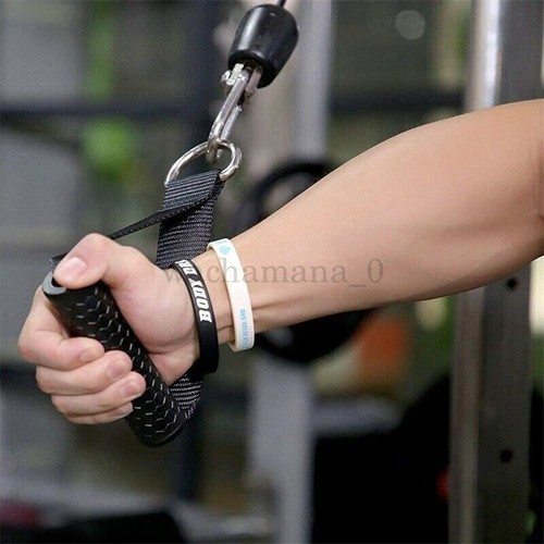 2x Heavy Duty Multi Gym Cable Machine Attachment Stirrup Handle Bar Resistance - Picture 3 of 12