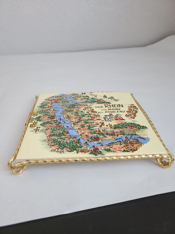 Azulejo cerámico con marco de metal de colección "EL RIN de MAINZ a KOBLENZ" Foto 2 de 4