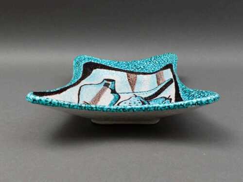 Italian MCM Bitossi Raymor Abstract Still Life Fruit Art Pottery Catchall Tray - Picture 2 of 7