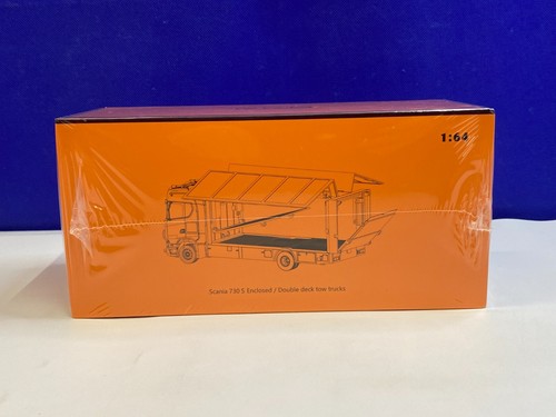 GAINCORP PRODUCTS 1/64 SCALE SCANIA 730 S ENCLOSED DOUBLE DECK TOW TRUCKS SEALED - Picture 4 of 7