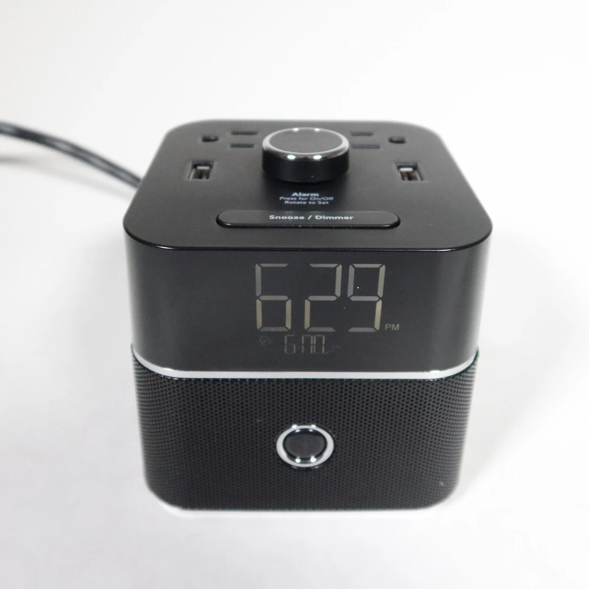 CubieBlue Bluetooth Speaker Alarm Clock Charging Station w USB