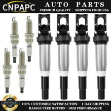 UF667 4X Ignition Coil & Spark Plug for BMW 328i 335i 435i 525i 528i X1 X3 X5 X6