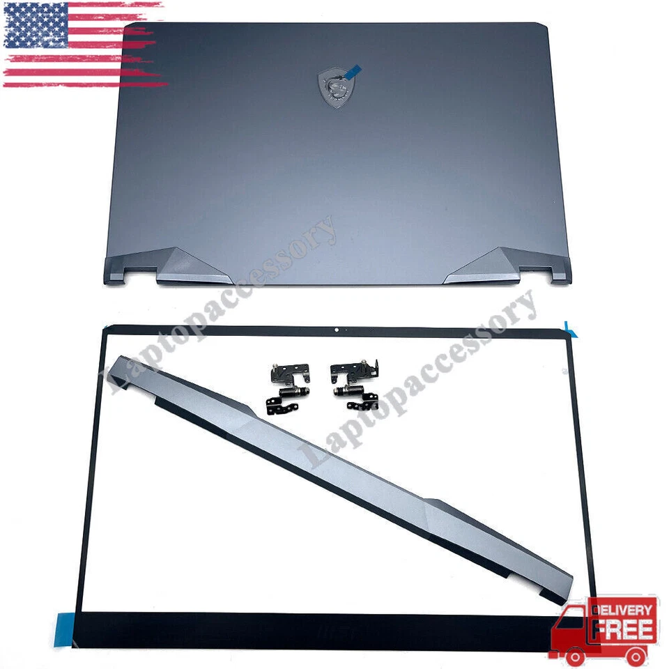LAPTOPACCESSORY Lcd Back Cover/Bezel/Hinges For MSI GE76 GP76 Raider 10UE/11UH/11UG/12UE MS-17K4