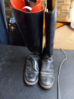 Service Riding Apparel Yonkers NY Black Leather Equestrian Boots Vintage 7 C