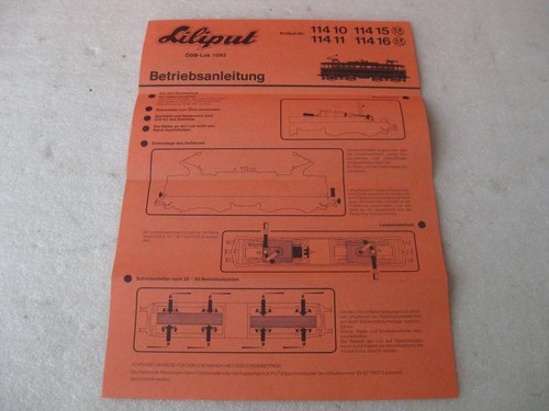 LILIPUT 11415 11416 manual de instrucciones/lista de piezas de repuesto locomotora eléctrica Rh 1042 ÖBB | Condition: Neu