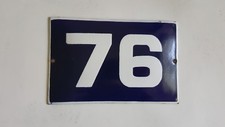 VINTAGE nice Blue Enamel Sing door number 50's number 76