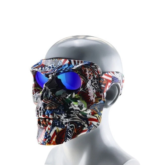 Tactical Protective Shield Full Face Mask Skull Safety Paintball Airsoft Goggles - Image 3 of 4