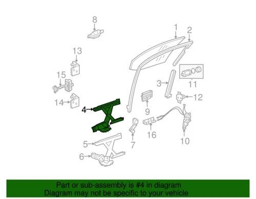 Genuine GM 2004-2012 Chevrolet GMC Front Side Window Regulator Assembly 15919129 - Imagem 2 de 2