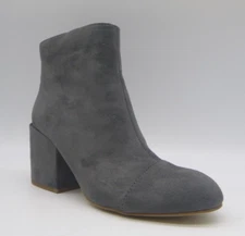 Charles By Charles David Quincey Gray Textile Ankle Boots Heels Sz 7 M M Block