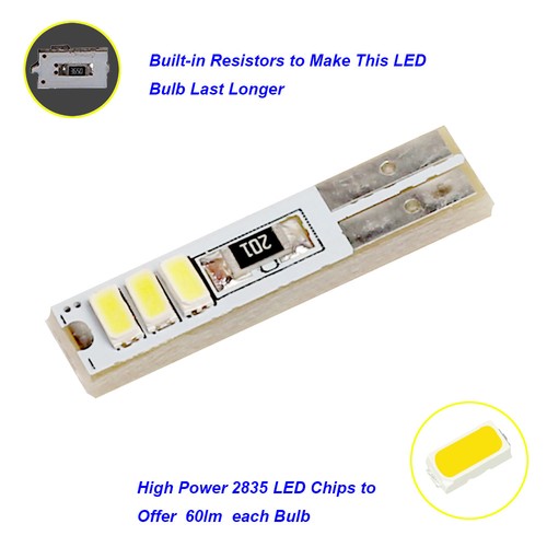 4 x 6000k Blanco T5 37 74 LED Visera Tocador Espejo Footwell Bombillas - Imagen 2 de 3