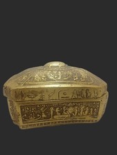 ANCIENT EGYPTIAN ANTIQUE SCARAB Rare of Unique Box Jewelry Heavy Stone Carving