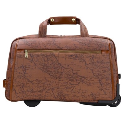 Patricia Nash Sibillini Small Trolley Bag Luggage-Riot Rust Map Print-NWT-$299.9