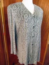 Vtg 80s 90s Mark Henry Gatsby Gypsy Boardwalk BOHO Dress Duster/Blazer S 17/18