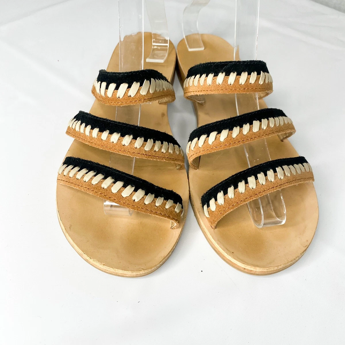 Jack Rogers Amelia Sandals Black Luggage Women Size 8.5 black