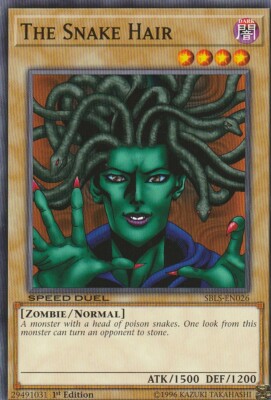 solid snake yugioh card YUGIOH CARD 1 X THE SNAKE HAIR SBLS-EN026 1ST EDITION