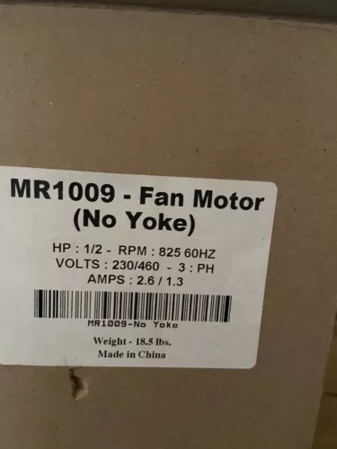 FAN MOTOR 3 Phase 1/2 HP 2.6 amps 825 rpm 230/460 #370-8T "Free Ship"