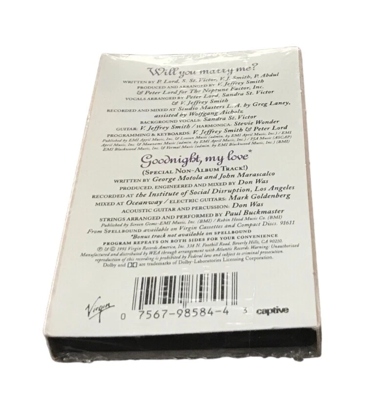 Paula Abdul Cassette Single Will You Marry Me? 1991 FACTORY SEALED21 - Image 2 of 2