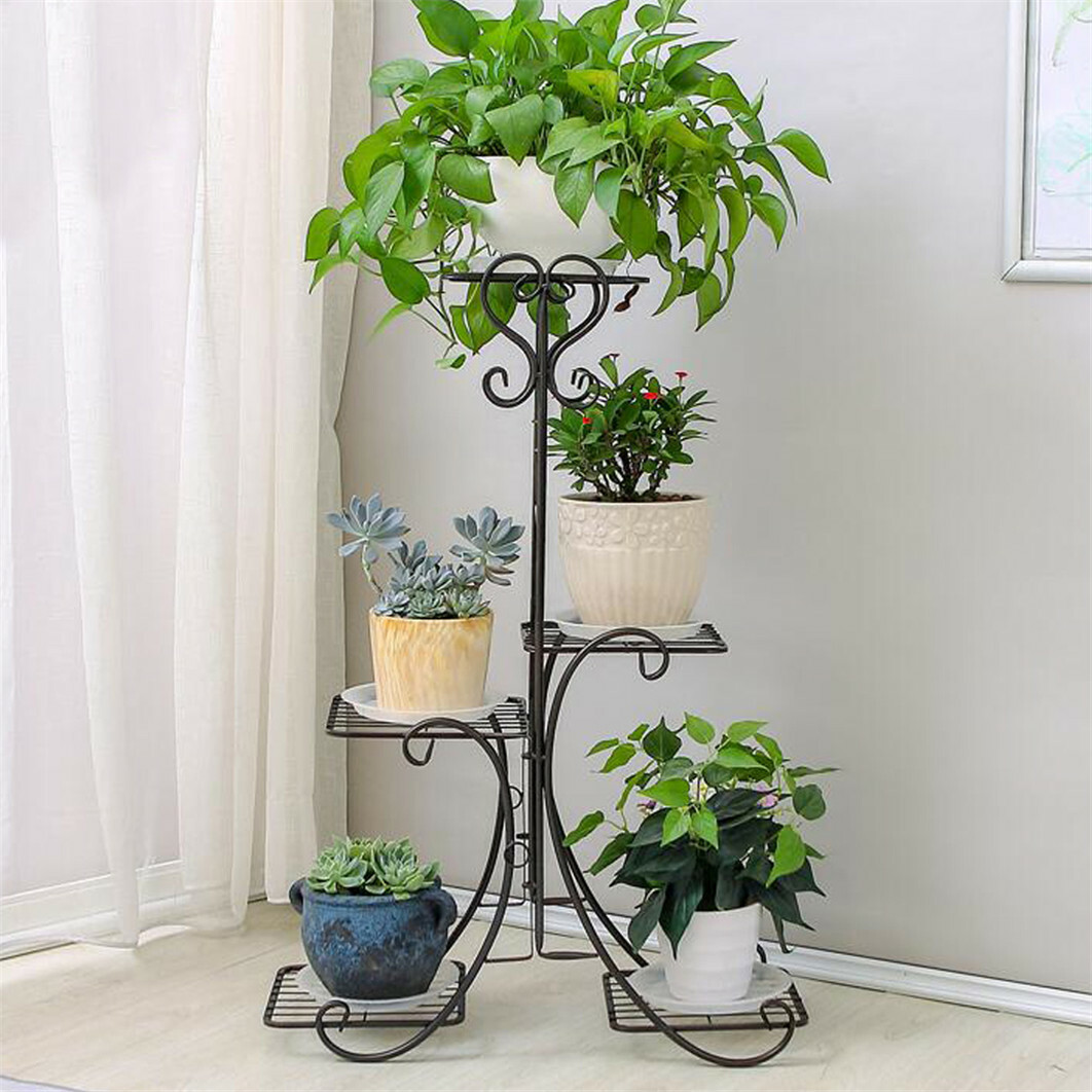 Beautiful Curve 4 Tier Plant Stand Garden Flower Planter Holder