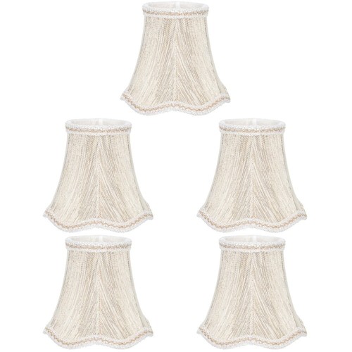 5 Pack Wavy Fabric Lampshade Pleated Linen Lampshades for Table Replacement - Picture 10 of 12