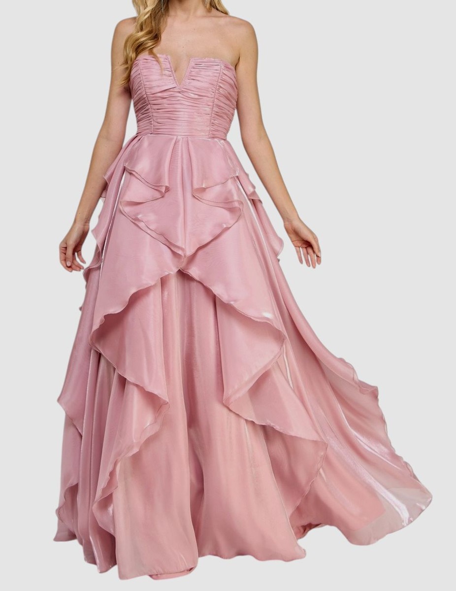 pink formal dresses for juniors Pol Tiered Romantic Overall Dress – Blue Hydrangea Boutique main image 1