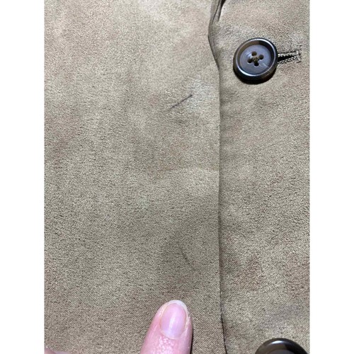Chaps Men 48L Camel Brown Suede Feel 2 Button Sport Coat Blazer - Picture 5 of 10