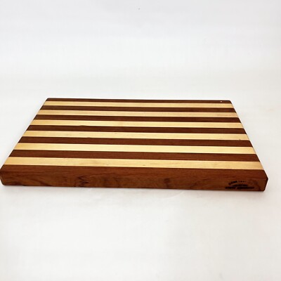 Hand Made Crafted Mixed Wood Cutting Board Charcuterie Heavy Rectangle Heavy
