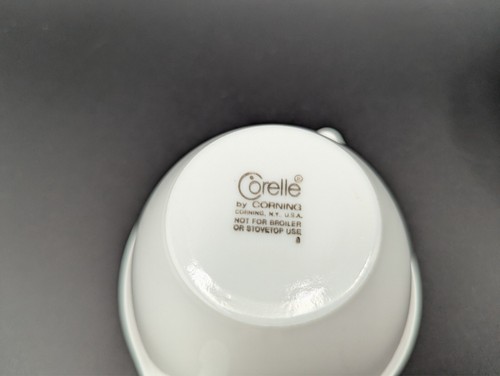 Corelle Winter Frost Creamer & Open Sugar Set Solid White Hook Handle - Picture 6 of 6