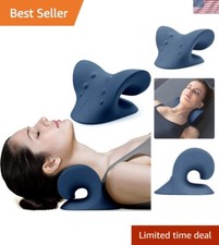 Memory Foam Cervical Traction Device - Portable Neck Stretcher for Pain Relief