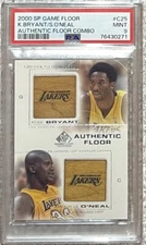 2000 SP AUTHENTIC KOBE/SHAQ GAME FLOOR COMBO  #C25~PSA 9~MINT SLAB~POP 23 W/12^