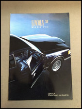 1989 Lincoln Mark Vii And Lsc 20-page Original Car Sales Brochure Catalog