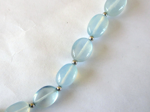 Natural 70ct Aquamarine Necklace / Adjustable 18-20 inch / 925 Sterling Silver - Picture 3 of 4