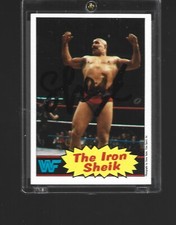 227  THE IRON SHEIK ( DECEASED ) signed Wrestling Card w/COA   ***BONUS**