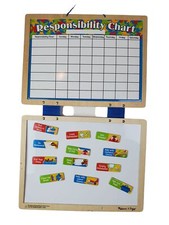 Melissa  Doug Magnetic Kids Chore Responsibility Chart Whiteboard GUC