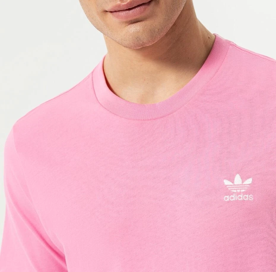 NEW MENS ADIDAS ORIGINALS TREFOIL ESENTIALS TEE SHIRT ~SIZE MEDIUM #HJ7980  PINK | eBay